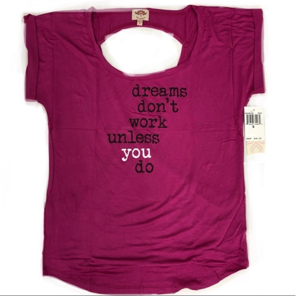 6/$20 Pink Lotus Fuchsia Motivational Tee